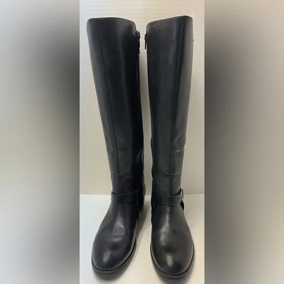 Ralph Lauren Riding Boot Margarite Women's Sz 8 B Black Leather Zip Knee High - Picture 3 of 15